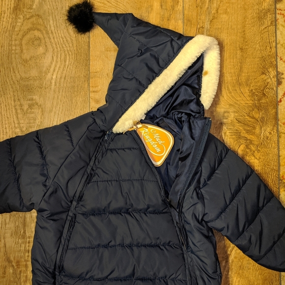 New Baby Snowsuit sz 3-12 months Dark Blue - Picture 4 of 5